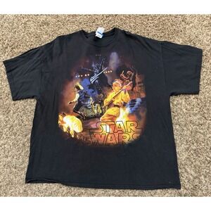 Vintage Star Wars T Shirt Black Rock Band Concert Music Adult Y2K Mens Size 2XL